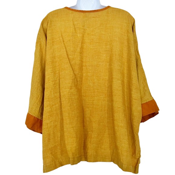 VTG CTC Carol Turner Collection Boxy Top Oversized Pullover Mustard Laganlook, S - Picture 8 of 12